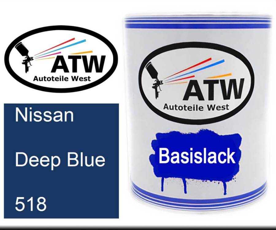 Nissan, Deep Blue, 518: 1L Lackdose, von ATW Autoteile West.